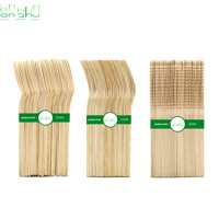 Lot de 300 couverts jetables en bambou naturel, biodégradables et écologiques, pour les fêtes et événements en plein air