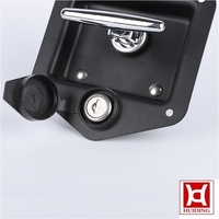 Serrure à levier pliable encastrée polie, étanche, à commande par clé, à compression monopoint pour véhicule spécial