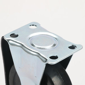 3 Inch Fixed Solid Rubber Caster Wheel Firm Tread Bolt Hole Mount For Furniture And Carts - Product Image 3