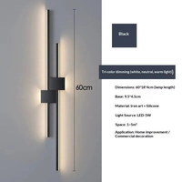 Lámpara de pared LED minimalista para sala de estar, luz de pared para dormitorio junto a la cama, tira de luz artística para pared de fondo.