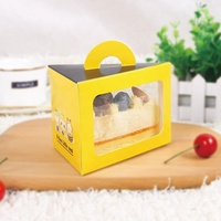 Boîte à Mousse Portable de qualité alimentaire, boîte d'emballage de tranches de gâteau de 8 pouces fenêtre transparente boîte à gâteau d'anniversaire en papier Kraft triangulaire