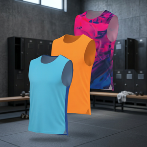 European Size <b>Men's</b> Summer Sports <b>Vest</b> Knitted Crew Neck Elastic Fitness Running Sleeveless Shirt Thin Quick-drying Workout Tank - Product Image 4