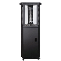 Chauffe-terrasse extérieur au propane, tour de chaleur haute en verre, chauffage au gaz portable avec roues pour jardin, cour arrière et usage commercial