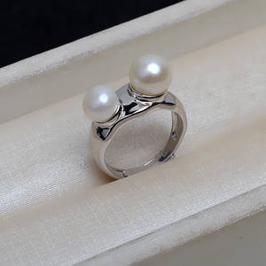 Accesorios de Joyería DIY de Plata S925, Estilo Simple, Anillo Abierto de 5mm 8mm, Soporte Vacío para Perlas Grandes para Mujer, Perlas Sueltas 4173 - Product Image 3