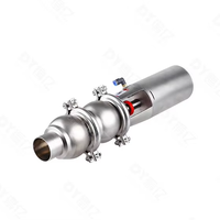 Vanne d'inversion pneumatique à trois voies de soudage sanitaire en acier inoxydable 304 à installation rapide avec bague d'étanchéité