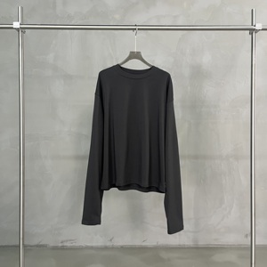 T-shirt surdimensionné à manches longues 100 % coton personnalisé, avec impression et broderie sur mesure en petites séries pour hommes. - Product Image 5