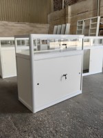 Comptoir d'exposition pliable en alliage d'aluminium avec verre trempé 100 cm pour bijoux et accessoires lors des salons professionnels