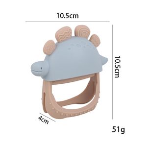 Nouveau bébé Anti-manger Silicone dinosaure <span class=keywords><strong>dent</strong></span> Gel gants pour apaisant anneau de dentition dents tige de meulage mordre la bouche mordant jouet amusant - Product Image 5
