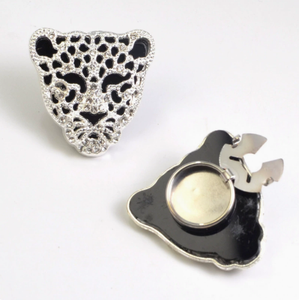 Gemelos para camisa con cabeza <span class=keywords><strong>de</strong></span> leopardo y diamantes <span class=keywords><strong>de</strong></span> imitación, cubrebotones decorativos con diamantes <span class=keywords><strong>de</strong></span> imitación para cuello <span class=keywords><strong>de</strong></span> flor - Product Image 5