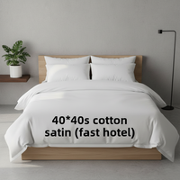 Parure de Lit Quatre Pièces 100 % Coton Blanc Pur, Linge d'Hôtel Cinq Étoiles, Housse de Couette et Draps, Technique Tissée, Vente en Gros B&B