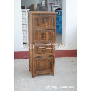 Armoire de rangement en bois, quatre tiroirs, commode brune pour usage domestique - Product Image 2