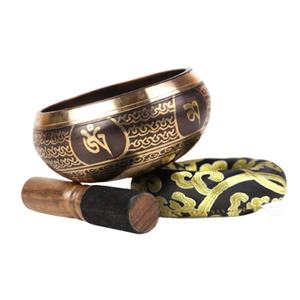 ชามทองเหลืองลายศิลปะแบบเนปาลสลักเป็นสำริดสำหรับการทำสมาธิและการบำบัดของที่ระลึกงานฝีมือโลหะ - Product Image 1