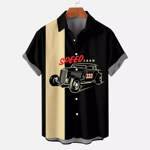 Camisas tropicales personalizadas botón abajo vacaciones Casual <span class=keywords><strong>Hawaiano</strong></span> manga corta hombres camisas de playa sueltas - Product Image 2
