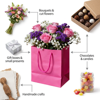 Sac d'emballage pour fleurs FL31 avec logo personnalisé, sac à fleurs portable avec sac d'emballage pour bouquet de fleurs