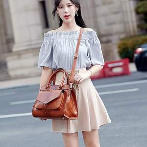 Sac à main polyvalent en cuir végétalien personnalisé pour femme, motif litchi, fermeture éclair, écologique, sac à bandoulière 1-1,9 L - Product Image 6