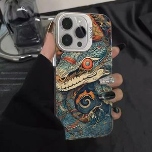 Dessin animé <span class=keywords><strong>serpent</strong></span> Photo impression plaqué argent clé TPU PC housse de téléphone portable pour <span class=keywords><strong>Iphone</strong></span> Xr Xs <span class=keywords><strong>11</strong></span> 12 13 14 15 16 Pro 17 - Product Image 2