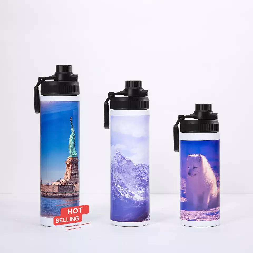 Grosir botol air sublimasi botol air gym dengan tutup botol air dinding ganda murah 16OZ 20OZ 24OZ