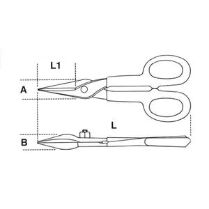 BETA - 011140340 Tijeras de Estaño con cuchillas rectas estrechas-EAN 8014230659510 TINES DE CORTE - Product Image 2