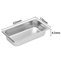 Bac Gastronorm GOLDEN KEY 1/3 GN en SUS201 de 0,6 mm, profondeur 65/100/150/200 mm, anti-blocage, empilable, pour restauration commerciale