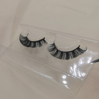 Cheveux synthétiques végétaliens pleine bande cils d curl cils russes D Curl moelleux naturels avec emballage de boîte de cils de marque privée