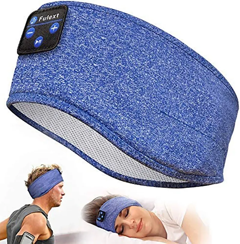 Casque de sommeil à dents bleues sans fil OEM, bandeau à dents bleues pour le sommeil, le sport et le yoga