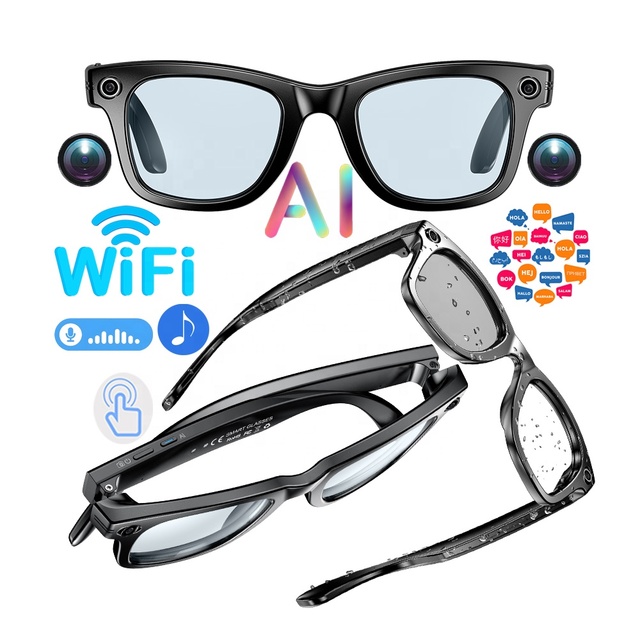 Wireless Headset Speaker Music Wifi Sunglasses HD Camera Photograted Video Recorder AI Gpt Chat Smart Eye Glasses Transition