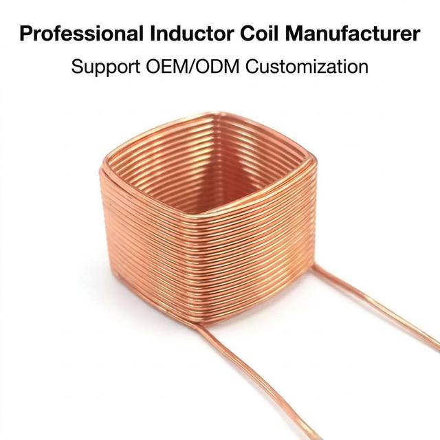 Custom OEM Precision Flat Copper Wire Coil, High Frequency Air Core Induction Coil, Hollow Self-Bonding Coil for Medical Sensors