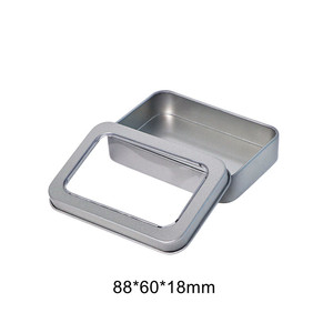 Mini boîte carrée en métal argenté avec fenêtre transparente en PVC pour la fabrication de bougies/bonbons/bijoux/cadeaux - Product Image 4