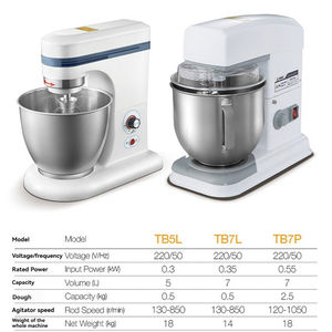 Pétrin multifonctionnel avec bol en acier inoxydable, moteur électrique à 3 vitesses et crochet pétrisseur <span class=keywords><strong>professionnel</strong></span> pour boulangerie - Product Image 4