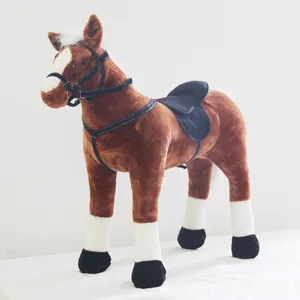 Realistico Morbido Cavallo Giocattolo Adorabile Peluche Per Bambini Ride on Cavallo Giocattolo