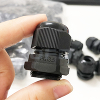 Presse-étoupe en nylon PG13.5 noir en plastique, étanche IP68, protection en nylon, presse-étoupe fileté PG-13.5 pour câble de 6-12 mm de diamètre