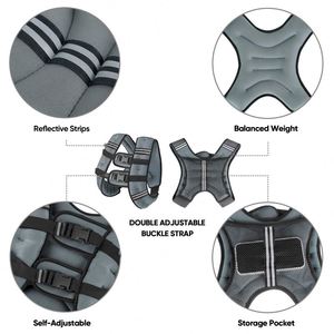 Gilet lesté réglable personnalisé avec sac 600D, résistant à l'usure, léger, anti-coupure, durable pour l'entraînement sportif - Product Image 4