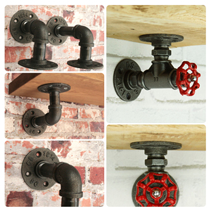 Dsgst Đen Dễ Uốn Sắt Đúc Phụ Kiện Đường Ống Trang Trí Nội Thất 3 Lỗ Mặt Bích Sàn 1/2 Inch Với Ren Nữ - Product Image 6