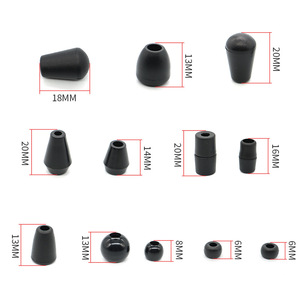 <b>Black</b> Plastic Drawcord Ends For Garment Accessories 6mm 8mm 13mm 14mm 16mm 18mm 20mm Round Shape - Product Image 1
