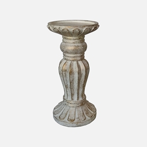 12 pollici decorazione della casa oro antico aspetto <span class=keywords><strong>legno</strong></span> resina pilastro portacandele candelieri dorati - Product Image 2