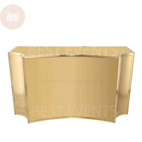 Barra sólida hexagonal moderna al por mayor con mesa de bar para eventos de boda de oro pulido y cepillado