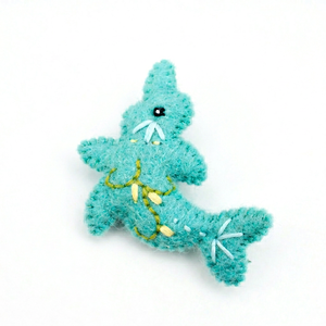 Mini Pez Azul de Fieltro de Lana, Animal Marino Turquesa Hecho a Mano, Juguete Educativo para Niños, Comercio Justo, Hecho a Mano, DIY - Product Image 2