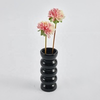 Ensemble de fleurs artificielles chinoises Moontail réalistes, souples et imperméables de 360 mm de hauteur avec vase en verre pour la maison moderne, le bureau ou le bureau à domicile