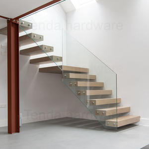 Escaliers flottants en bois pour la maison, avec marches en verre - Product Image 3