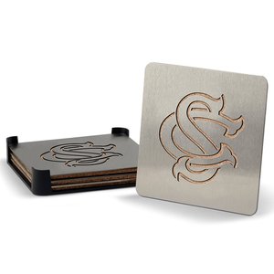 <span class=keywords><strong>Set</strong></span> di sottobicchieri in metallo in acciaio inossidabile 18/8 304 con cuscino in sughero sul fondo portabicchieri sottobicchiere da 4 pezzi - Product Image 2