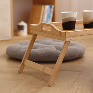 Bamboo <b>Folding</b> Bed Tray <b>Table</b> With Handles For Laptop Coffee Tea Serving <b>Small</b> Wooden Tray Lazy <b>Table</b> For Bedroom Hotel Use - Product Image 4