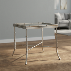 Table basse élégante et moderne en fer avec grand plateau en verre, design éco-responsable, mobilier de restaurant à structure fixe - Product Image 3