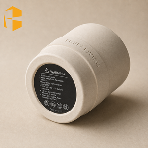 Pot à bougie en céramique mate réutilisable FUBEI Living Eco avec logo personnalisé en relief, bougie parfumée à la <span class=keywords><strong>cire</strong></span> de soja, vente en gros de pots à bougies - Product Image 2