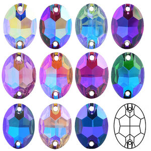 Bobohoo พลอยเทียมทรงรีสำหรับทำชุดเดรสตัวหนีบผมคริสตัลพลอยเทียมเย็บติดแฟนซี - Product Image 3