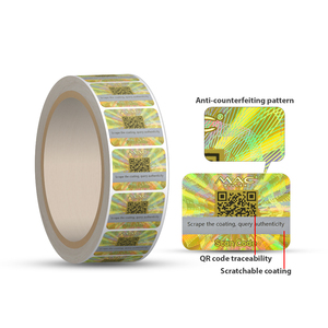 Etiquetas de código QR de seguridad a prueba de agua, pegatina holográfica para rascar con holograma, pegatinas de código QR - Product Image 3