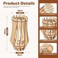 Juego de 2 Jarrones de Flores de Madera Estilo Art Deco Jiayi, Rompecabezas de Lego con Soporte de Exhibición para Ramo de Rosas, Regalo DIY para Niños y Amigos