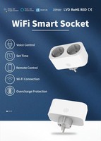 Prise intelligente double Tuya standard européenne avec moniteur d'énergie, prise intelligente universelle 16A Wifi avec application, contrôle vocal Alexa Google