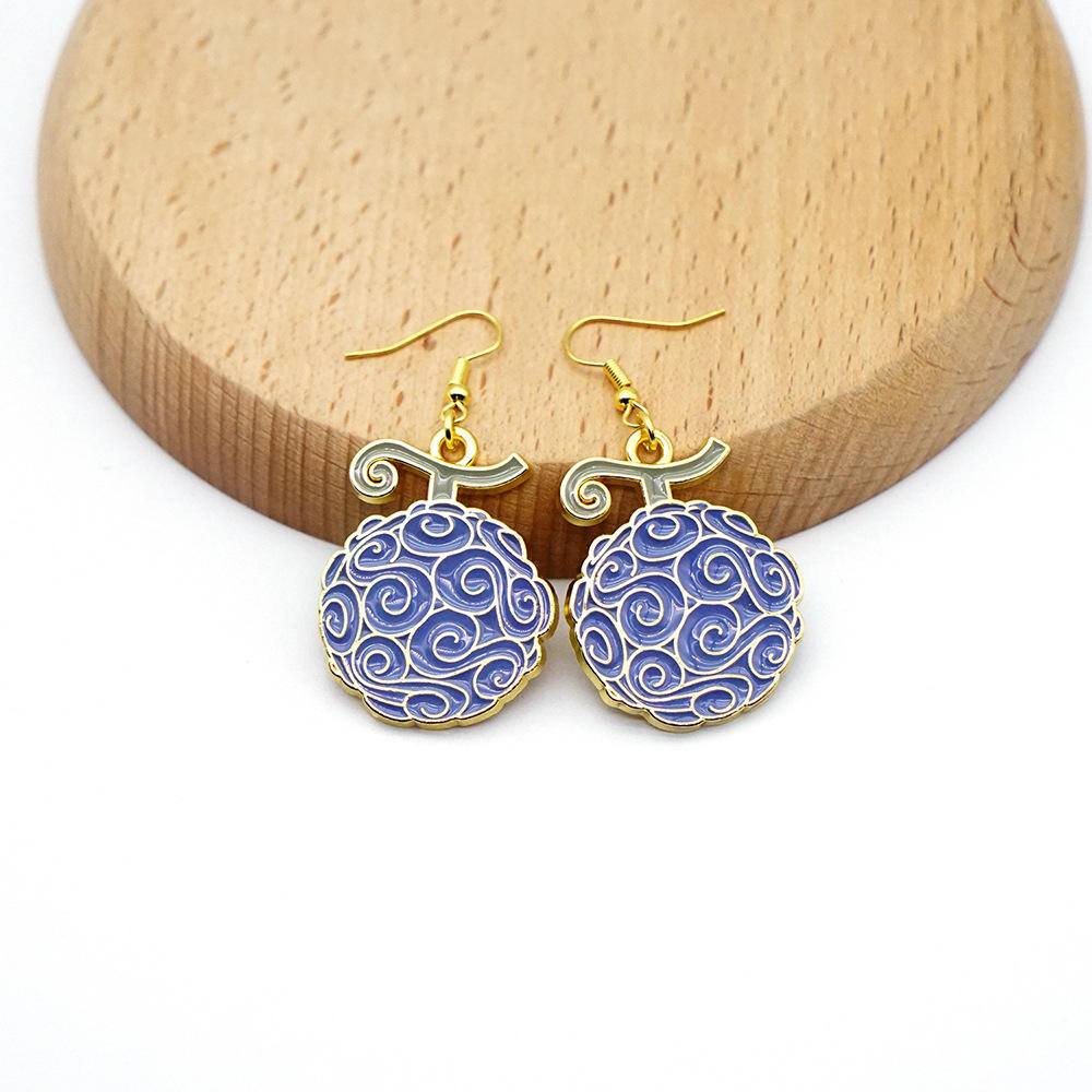 Golden rubber fruit earrings