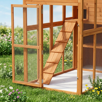 GreenGrow Classic Maison pour chat d'extérieur en bois massif, respirante, de forme carrée, grande, avec cage en bois, mobilier pour animaux de compagnie haut de gamme, en promotion