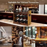 Estante para Botellas de Vino de Acero y Madera de Diseño Rústico y Simple, Embalaje de Regalo para el Hogar
